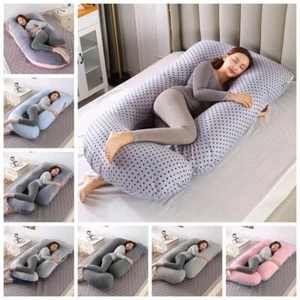 Almohada de soporte para dormir para mujeres embarazadas cuerpo en forma de U cojín de algodón para maternidad - Imagen 1 de 16