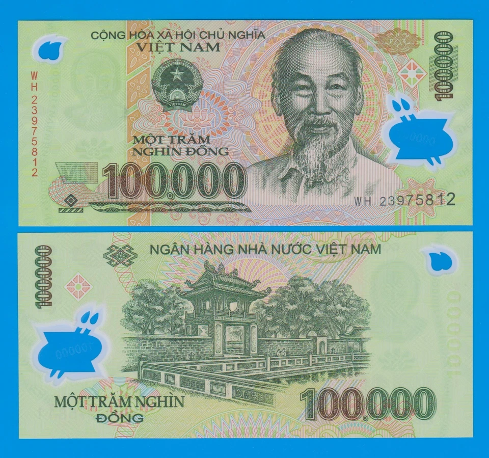 Vietnam 100000 Dong P 122 New 2023 UNC 100,000 Viet Nam Polymer Ho Chi Minh - Image 1 of 1