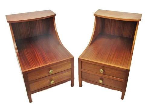 Pair Teak Danish Mid Century Modern Nightstands Chest of Drawers End tables Loun Cover