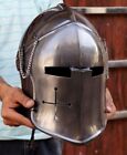 Medieval Barbute Helmet Roleplay Knight Wearable Helmet Steel With Liner & Stand