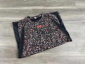 UNDER ARMOUR Crew Neck Short Sleeve Black Print Activewear T-Shirt Boy's Size XL - Picture 1 of 7