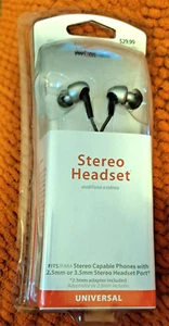 VERIZON Wireless Universal Stereo Headset Port 2.5 mm with Adapter Jack NEW - Picture 1 of 8