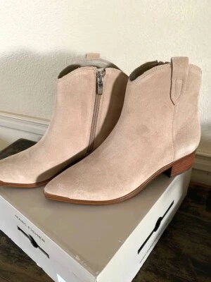 MARC FISHER Beige Mikala Pointed Toe Block Heel Suede Boots-NIB SZ 6 &  7.5 M - Image 1 of 3