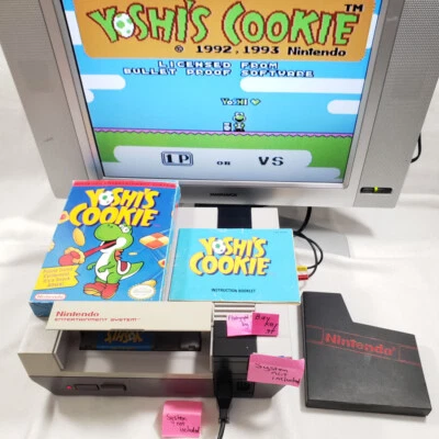 Yoshi's Cookie NES AUTHENTIC original Nintendo COMPLETE Box yoshis cib cokie - Image 1 of 4
