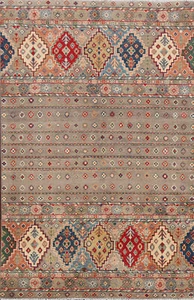 Authentic Kazak Pakistan Handmade Rug Traditional Design Wool Craftsmanship 4x6 - Picture 1 of 19