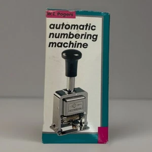 W.T. Rogers Automatic Numbering Hand Stamp Punch Machine Model 04213 with Box - Picture 1 of 4