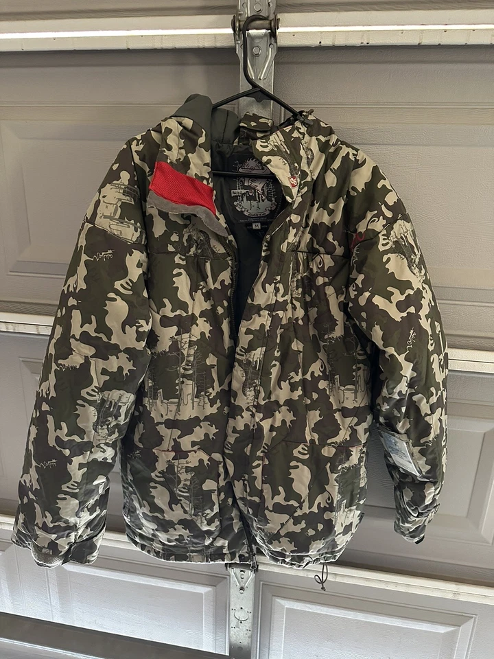 Vintage Quicksilver Camo Snowboard Ski Jacket Mens Medium - Image 1 of 4