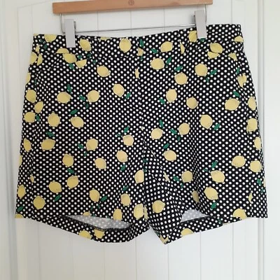 Pantalones Cortos Para Mujer Lane Bryant Algodón Limón y Lunares Negro Amarillo Talla 14 Foto 1 de 4