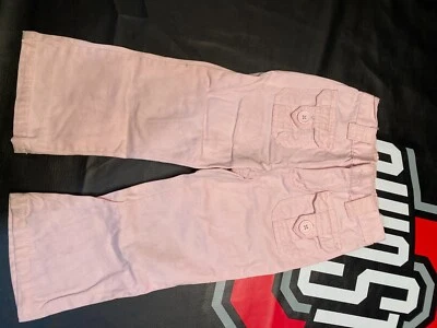 Pantalones de niña rosa azul marino antiguo con bolsillos talla 2T Foto 1 de 3