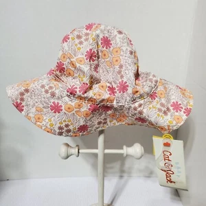 Pink Floral Reversible Sun Hat Baby 0-6 months NWT - Picture 1 of 2