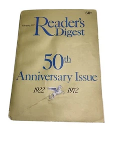 Readers Digest Februar 1972 50. Jahrestag Ausgabe Gold Cover Vintage Anzeigen Farbe - Bild 1 von 3