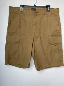Levi Straus Two Horses Brand Men’s Snap Cargo Pocket Shorts Camel Brown - Picture 1 of 7