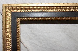 VINTAGE FITS 9 X 12 PICTURE FRAME WOOD ROCOCO BAROQUE BLACK GOLD GILT COUNTRY - Picture 1 of 24