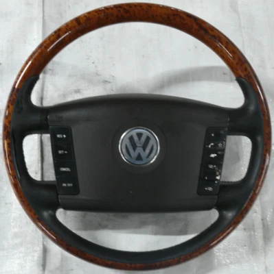 Lenkrad braun Holzdekor mit Schalter und SRS Modul VW Touareg 7L 7L6419091K - Bild 1 von 4