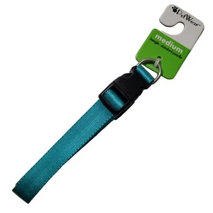 Pet Wear Sz Medium Dog Collar Aqua Blue 5/8" x 14"-20" New Adjustable Nylon - Picture 1 of 6