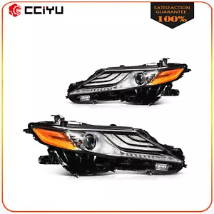 Full LED Headlights Assembly For 2018-2020 Toyota Camry XLE XSE Black Housing - Picture 1 of 7