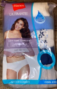 Hanes Ultimate ~ 6-Pair Women's Hipster Underwear Panties Cotton ~ 2XL/9 - Picture 1 of 3