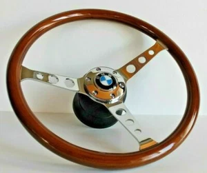 Volante BMW Vintage Madera Cromo E3 E9 E12 E21 E23 E24 E28 2002 1973-1985 - Imagen 1 de 12