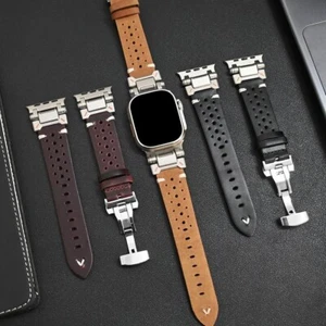 Luxus Pu Leder Armband für Apple Watch Ultra 2 Series 10 9 7 Strap iWatch 6 SE 3 - Bild 1 von 9