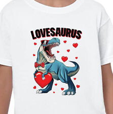 LOVESAURUS Dinosaur T-Shirt Gift Kids Birthday Cute T-Rex Dino Love Funny Top