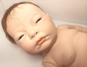 Vintage 80s Reborn Porcelain Scioto Newborn 18" Anatomically Correct Girl Baby - Picture 1 of 13