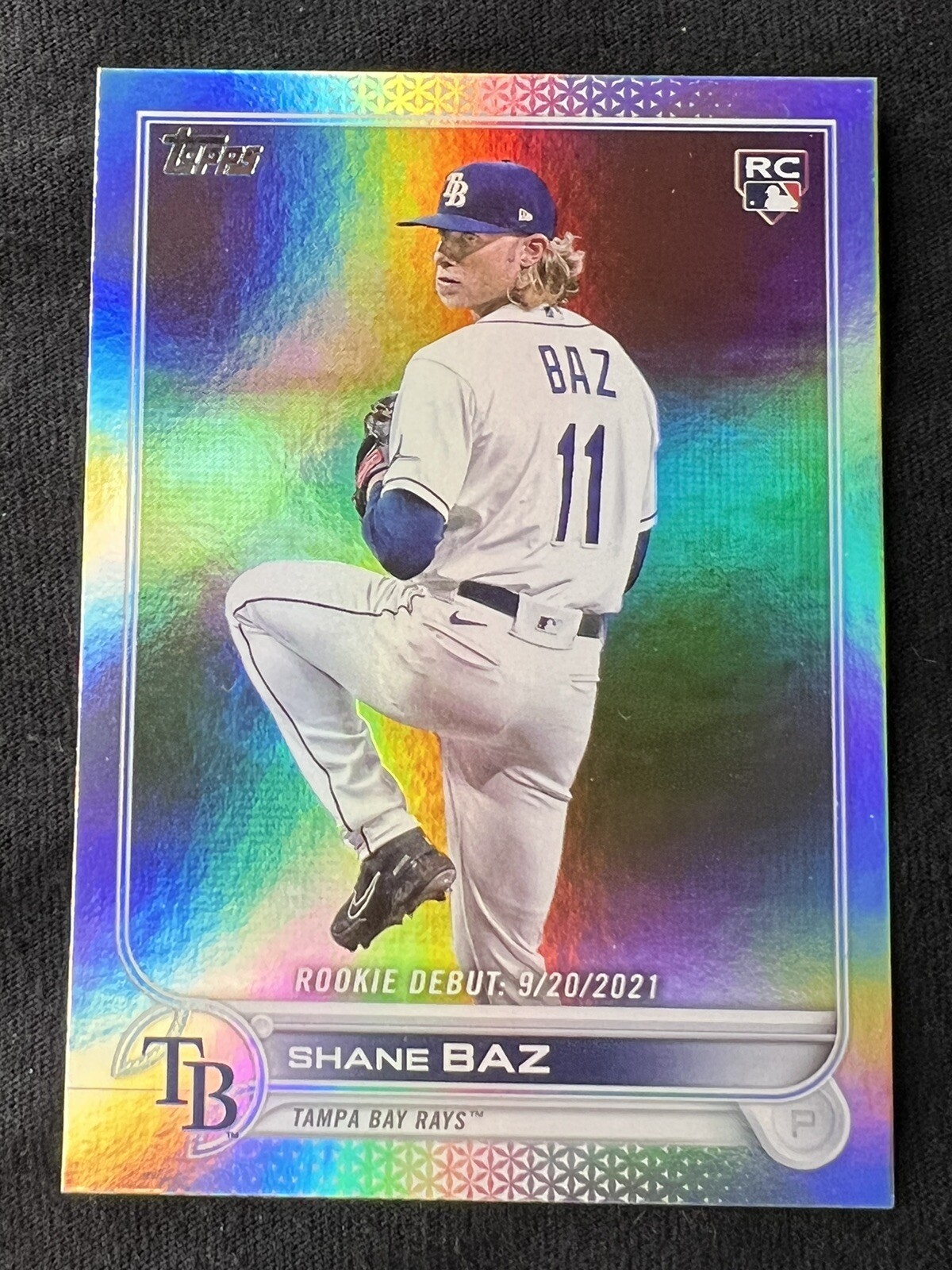 2022 Topps Update #US240 Shane Baz RC Rainbow Foil Tampa Bay Rays