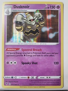 HOLO Dusknoir 71/185 muy buen estado/casi nuevo - Tarjeta de Pokémon de voltaje vívido rara $2 envío plano - Imagen 1 de 5