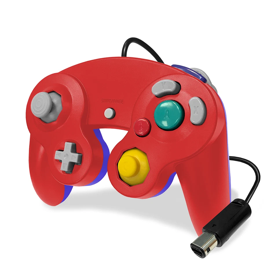 Old Skool Dual Analog Controller for Nintendo Game Cube & Wii - Mascot Red RETRO - Image 1 of 1