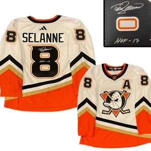 TEEMU SELANNE Signed Anaheim Ducks White Adidas PRO Jersey - HOF17 - Picture 1 of 2