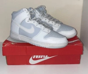Size UK 9 - Nike Dunk High Retro White Pure Platinum - Picture 1 of 3