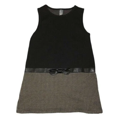 Zara Kids Black Houndstooth Checkered Print Dress Size 5/6  Girl's  Sleeveless  Foto 1 de 3