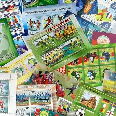 Colección de estampillas fútbol fútbol 20+ conjuntos diferentes estampillas tópicas juegos MNH Foto 1 de 4
