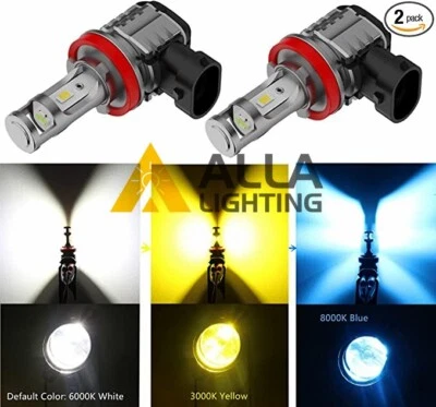 3-Color Switchback LED Fog Light Bulbs,H11 Fog Lamps for Toyota,White Yellow Blu - Image 1 of 4