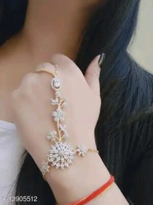 Brazalete artificial tradicional Kundan chapado en oro étnico último de Bollywood - Imagen 1 de 1