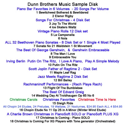 Sample disk 18 Piano SOLOS  Yamaha Disklavier Clavinova PianoSoft  Player Pianos - Image 1 of 3