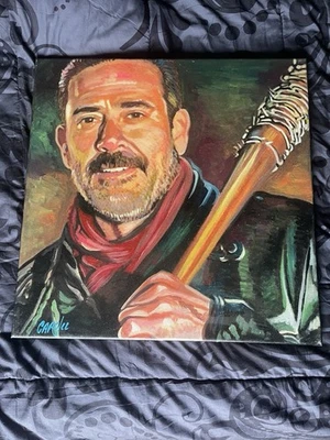Chris Cargill Painting 18x18 Negan The Walking Dead Original Pop Art - Image 1 of 2