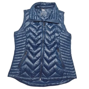Calvin Klein Performance Puffer Vest Womens L Premium Down Full Zip Navy Blue - Picture 1 of 17
