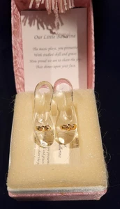 About Face Designs - Our Little Ballerina Pointe Shoes Messengers Crystal w/Box - Picture 1 of 12