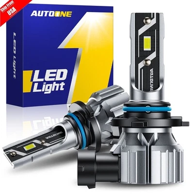 AUTOONE 9006 HB4 LED Headlight Kit High Low Beam Bulbs 6500K Super White 45000LM - Image 1 of 4
