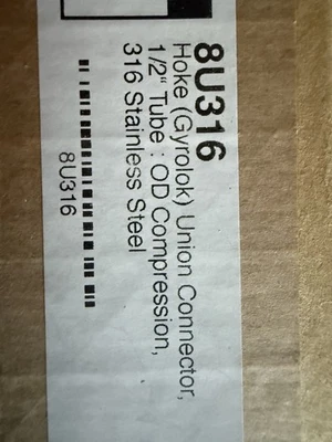 HOKE GYROLOK 8U316 1/2" FITTING Lot OF 40 NEW - Image 1 of 4
