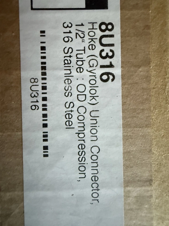 HOKE GYROLOK 8U316 1/2" FITTING Lot OF 40 NEW - Image 1 of 4