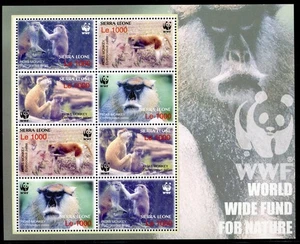 865911) Sierra Leone Klb Nr. 4694-4697 **, Naturschutz, Husarenaffe - Bild 1 von 1