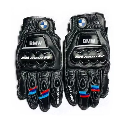 Guantes de carreras de cuero para motocicletas BMW Guantes deportivos para motociclistas CE Foto 1 de 2