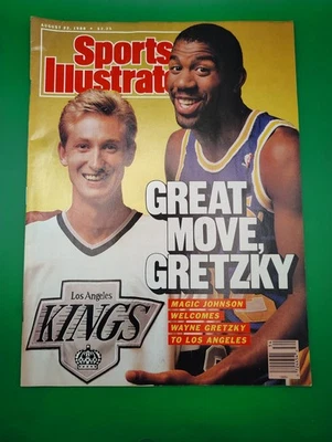 1988 Sports Illustrated LOS ANGELES Lakers MAGIC JOHNSON No Label WAYNE GRETZKY - Image 1 of 4