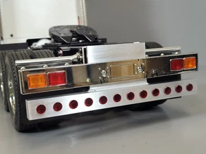 Aluminum Rear T-Bar Bumper with Red Len Tamiya RC 1/14 King Hauler Globeliner - Picture 1 of 15