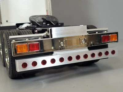 Aluminum Rear T-Bar Bumper with Red Len Tamiya RC 1/14 King Hauler Globeliner - Image 1 of 4