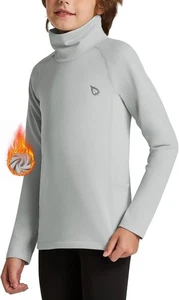 BALEAF Youth Boys Compression Thermal Shirt Long Sleeve Turtleneck Cold Gear MED - Picture 1 of 6