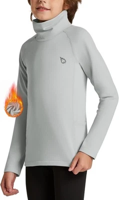 BALEAF 青少年男孩压缩保暖衬衫长袖高领冷装备 M — 第 1/4 张图片