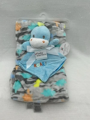 Baby Starters Boys Security Blanket Blue Green Dinosaurs Lovey Set ROAR Camo NEW - Image 1 of 4
