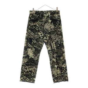 Maison Margiela 10 20SS Graffiti Print Button Fly Denim Pants Black white Used 0 - Picture 1 of 8